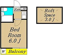 サントノーレ 1Kの間取図画像
