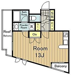 ロアール早稲田 ワンルームの間取図画像