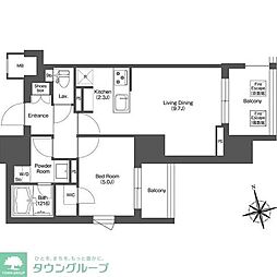 LIBRGRANT西新宿WEST 1LDKの間取図画像