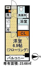 ステージグランデ本郷 1Kの間取図画像