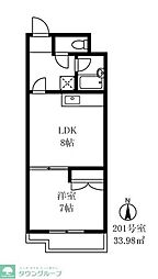 パークサイドマンション松が丘 1LDKの間取図画像