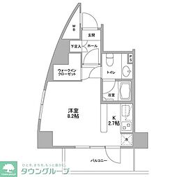 コンフォリア東中野DEUX 1Kの間取図画像