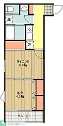 西東京市保谷町6丁目アパート 2Kの間取図画像