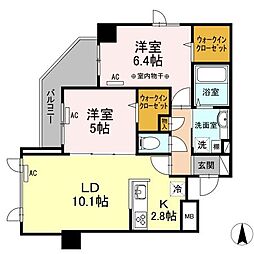 TOKIWARESIDENCE 2LDKの間取図画像