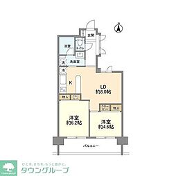 レジデンスサキガケ 2LDKの間取図画像