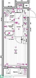 THEPREMIUMCUBEG東中野 1Kの間取図画像