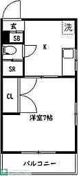 ヴィレッヂ1 1DKの間取図画像