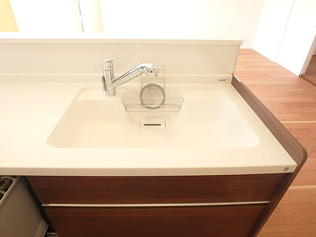 浄水器付　シームレスシンクはお手入れもしやすいです