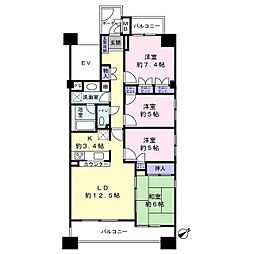 エステ・シティ海浜幕張参番館 4LDKの間取り
