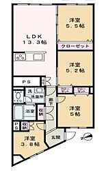 西船橋ハイリビング 4LDKの間取り