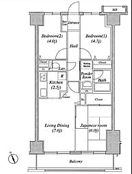 グレイスコート船橋 3LDKの間取図画像