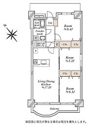 京成サンコーポ八千代台W棟 3LDKの間取図画像