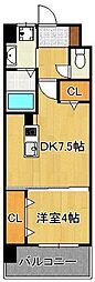 メディプラカーサ 1DKの間取図画像