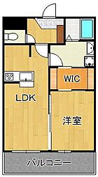 サンシャインタワー三萩野 1LDKの間取図画像