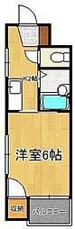 シャトレ足原 1Kの間取図画像