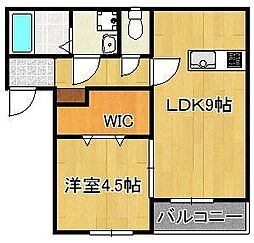 ラルーチェ黒住 1LDKの間取図画像