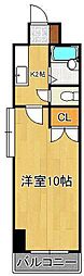 ウインズ三萩野 1Kの間取図画像