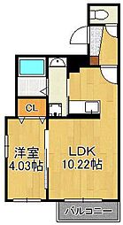 仮称)Cherim片野II 1LDKの間取図画像