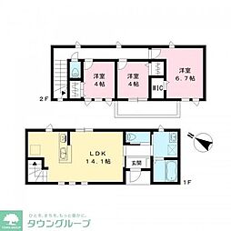 ピエ　デュ　ポント 1階3LDKの間取り