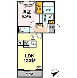Violaまくはり 103 1階1LDKの間取り