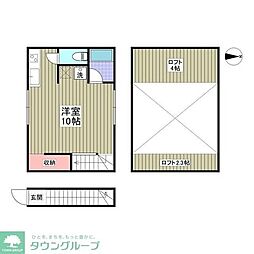 MQuarto大杉 2階ワンルームの間取り