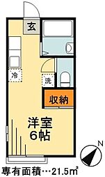 東京メトロ東西線 行徳駅 徒歩5分の賃貸アパート 2階1Kの間取り