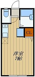 コンフォール2 1階ワンルームの間取り