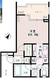 パティオス16番街 319 3階1Kの間取り