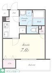 湊町ウッドヴィレッジ 2階1Kの間取り