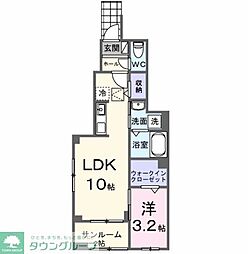 ＭＡＬＩＢＵ（マリブ） 1階1LDKの間取り