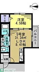 AJ千葉寺003 2階1LDKの間取り