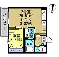 ＡＪ千葉寺003 3階1LDKの間取り