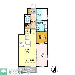 リベルタ 1階1LDKの間取り