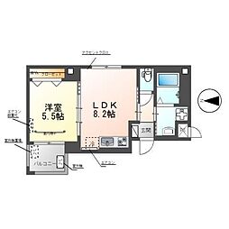 ラピスラズリ 3階1LDKの間取り