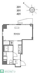 エヌステージ西船橋市川 2階1Kの間取り
