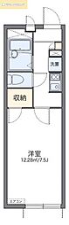 レオパレスレグルス 1階1Kの間取り