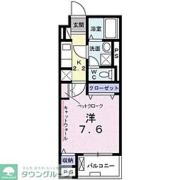 セイバリー西葛西I 4階1Kの間取り