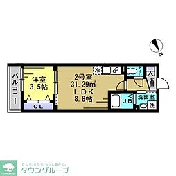 リラフォート津田沼 1階1LDKの間取り