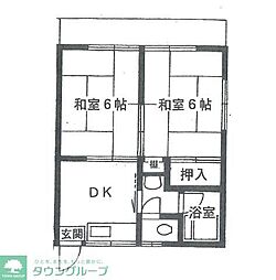 ハイツやよい 2階2DKの間取り