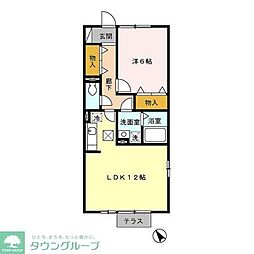 ヴィアノ　I 1階1LDKの間取り