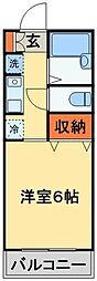 京成松戸線 京成津田沼駅 徒歩2分の賃貸アパート 2階1Kの間取り