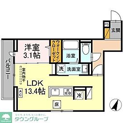 D-カヴェリ本千葉 1LDKの間取図画像