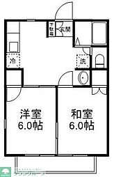 ガーデンヒルズ薬園台 1階2DKの間取り