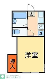 京成本線 京成中山駅 徒歩15分の賃貸アパート 1階1Kの間取り