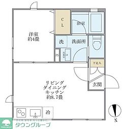 ミューズ新小岩 2階1LDKの間取り