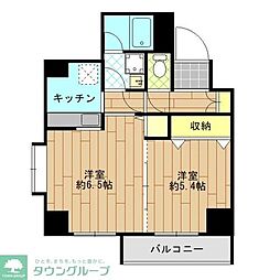 アネシス西葛西 5階1LDKの間取り