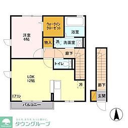 ブランマンジェ 201 2階1LDKの間取り