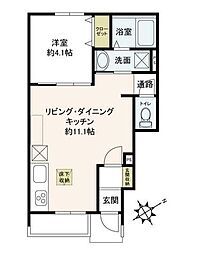 Ｌｉｌｙ津田沼 1階1LDKの間取り