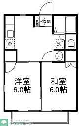 ガーデンヒルズ薬園台 2階1LDKの間取り