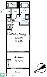 GRADUS八千代台VI 1階1LDKの間取り